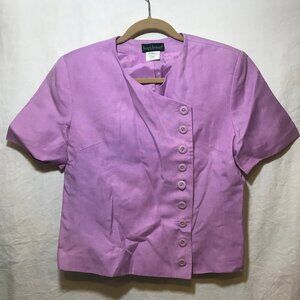 Harve Benard Lilac Purple Button Up Front Jacket Blazer Laides 12 GUC Retro Cute
